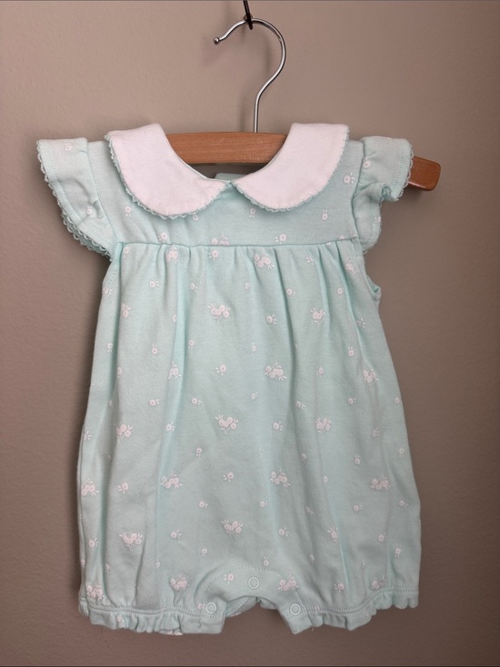 Other - TRES BEAU ET BELLE Baby Girl Mint Peter Pan Collar Romper Size 6-9 Months